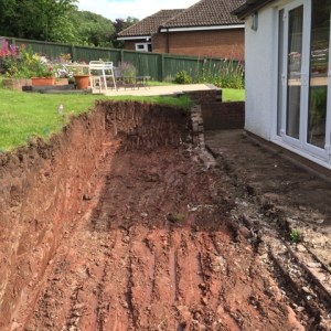 New Trench looking towards Original Patio