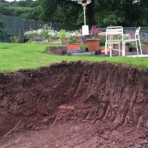 View from trench, potential for steps here