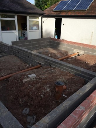 Brick work before block and beam 4