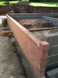 Brick work before block and beam 5