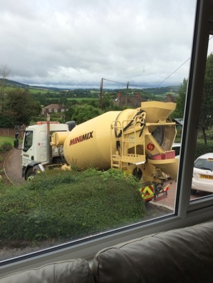 concrete mixer arriving 3