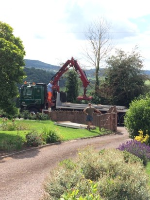 craning over block and beams 5