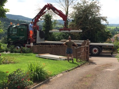 craning over block and beams 6