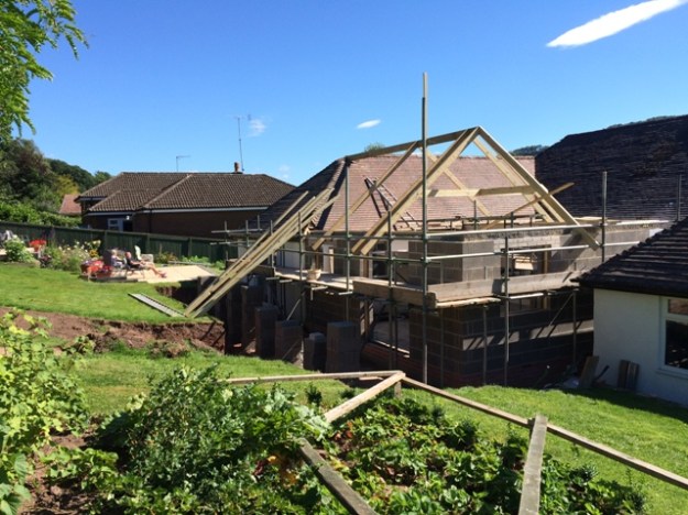 Beginning of new kitchen roof