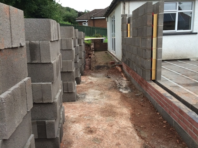 Blocks stacked for building