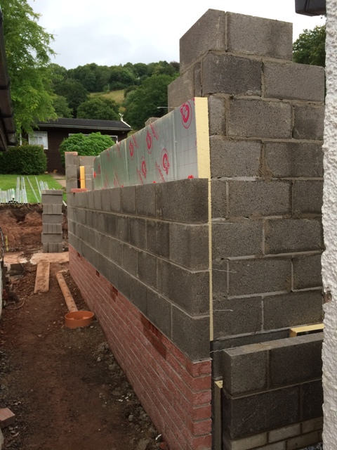 New walkway between garage and new kitchen