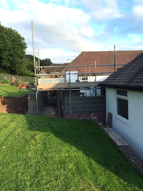 Scaffolding around back