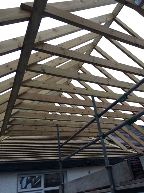 View up to new ceiling height