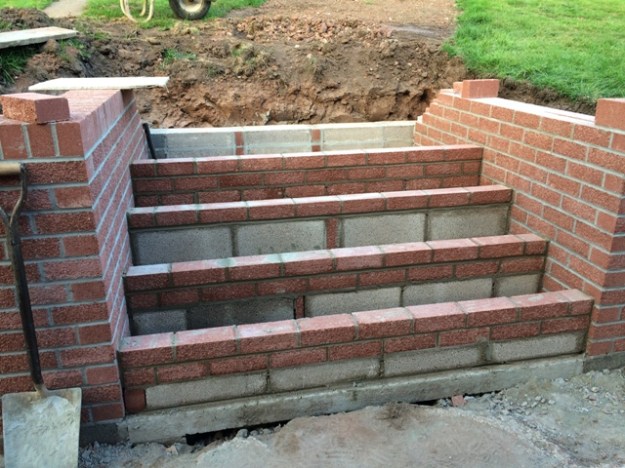 Progress on the new step area from patio