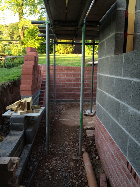 Wall view from side of garage