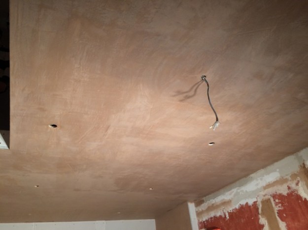 Ceiling of the new sun lounge, freshly plastered