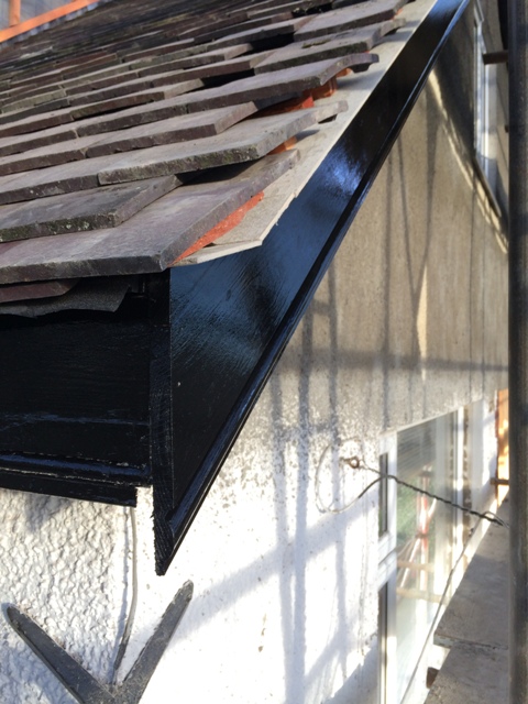 Gable end boards painted black