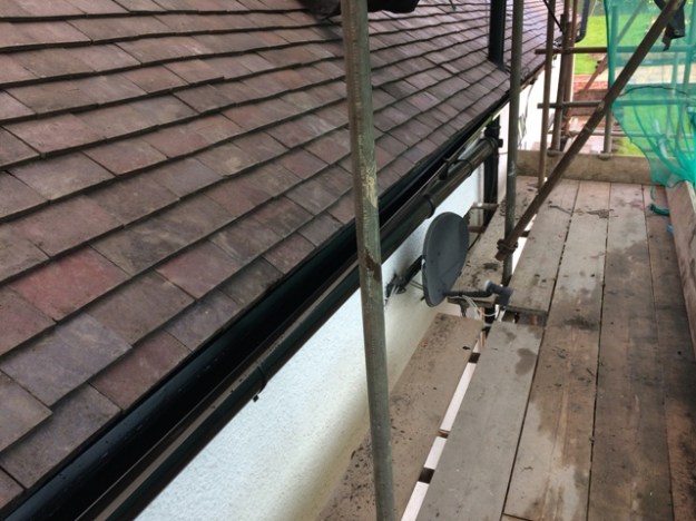 guttering on the right hand side
