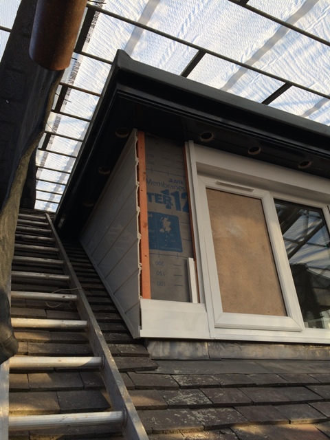 Left side of the dormer also with new cladding