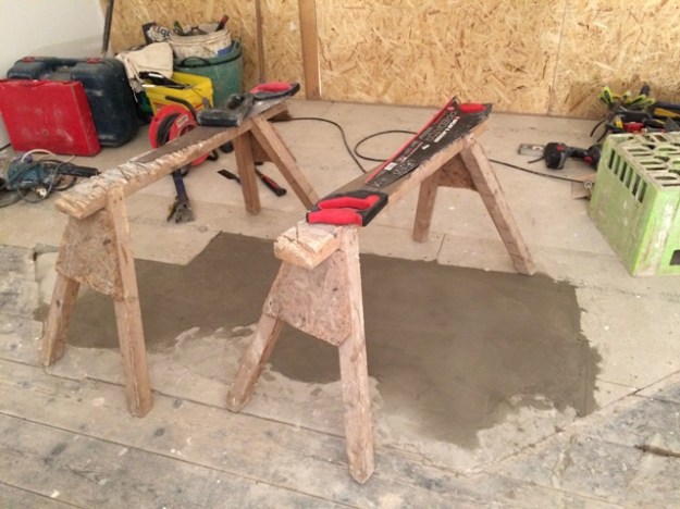 levelled area of floor in sun room