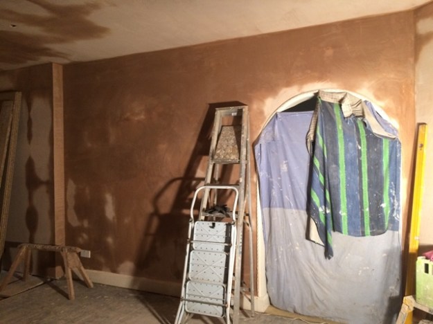 New sun lounge another wall skimmed with plaster