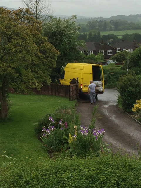 Carpet fitters arriving with new carpets