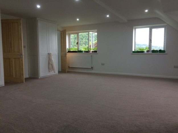 New upstairs master bedroom, view to front windows